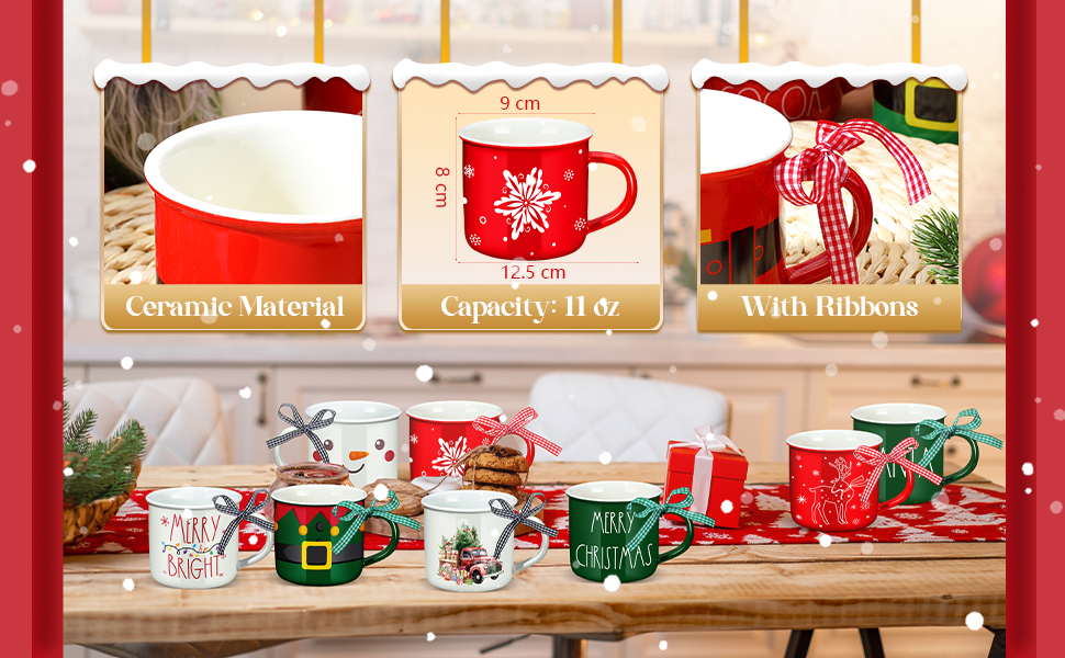 11 oz Christmas Coffee Mugs