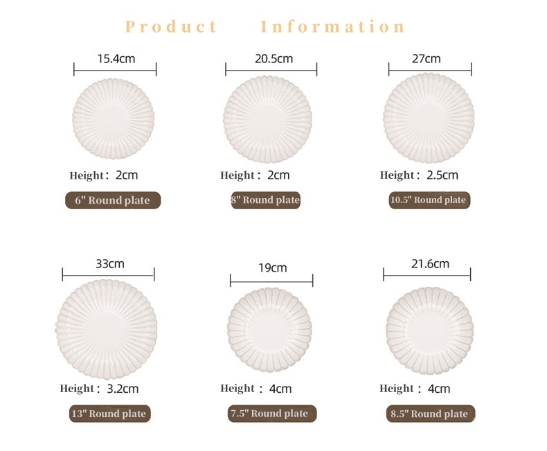 Reactive Glaze White Ceramic Chrysanthemum Tableware
