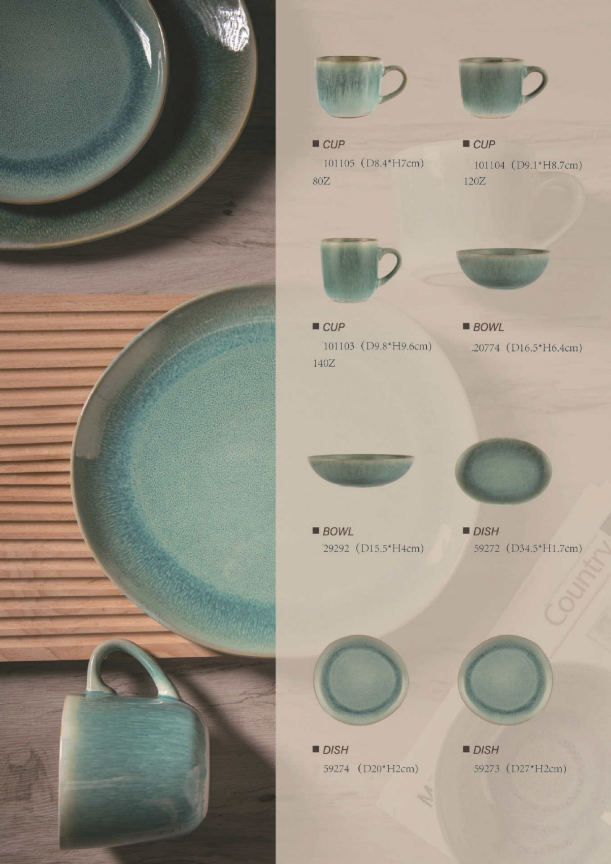 Wholesale Nordic Kiln Glaze Ceramic Dinnerware Set