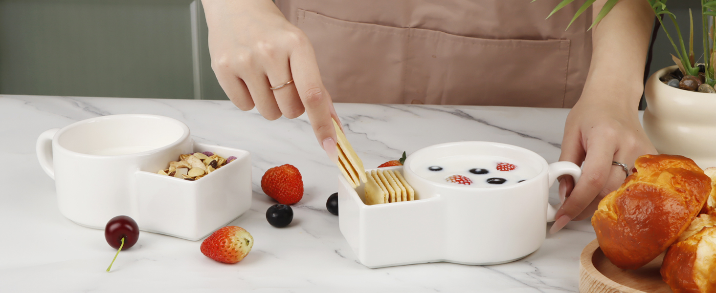 Ceramic Soup and Cracker Mug