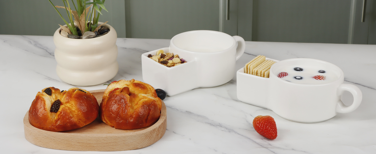 Ceramic Soup and Cracker Mug