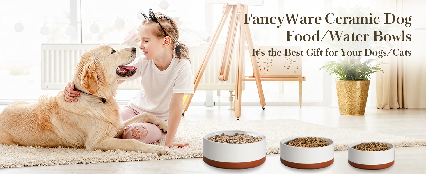 Ceramic Dog Bowls for Food and Water