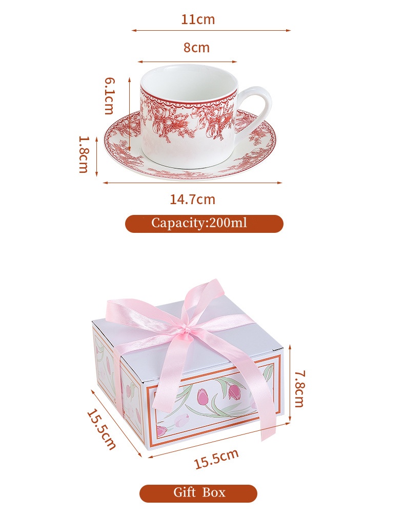 Porcelain Coffee Cup with Saucer Modern Cup Gift Set
