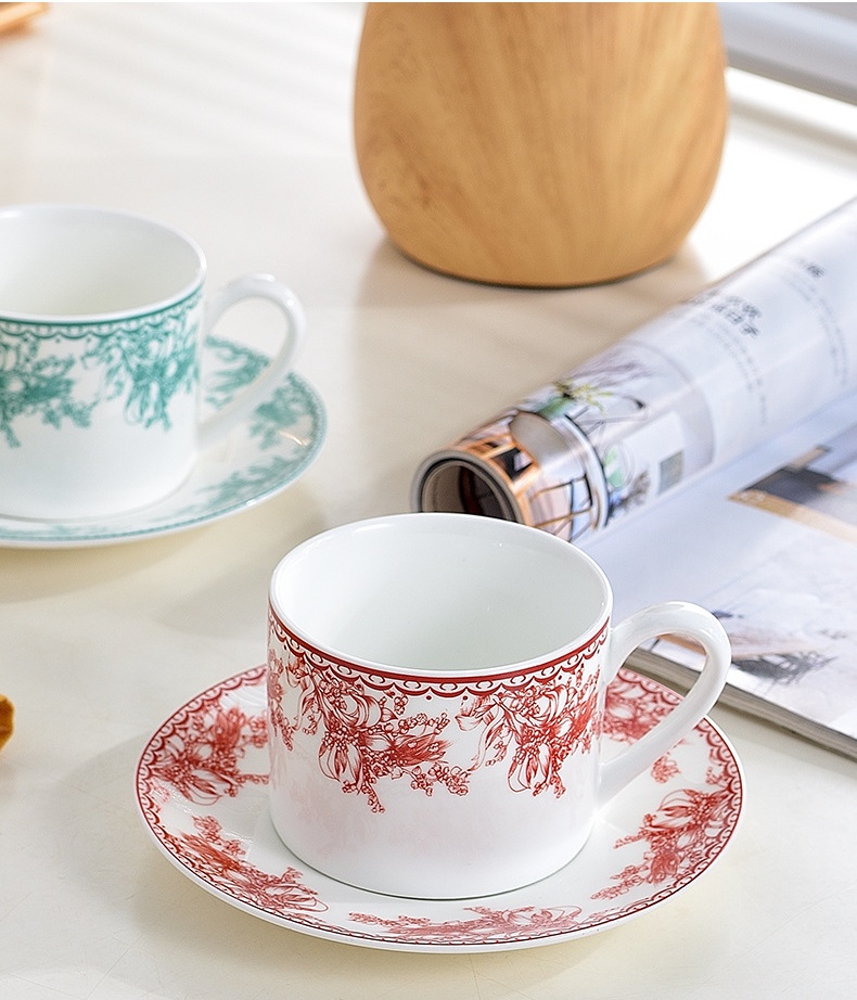 Porcelain Coffee Cup with Saucer Modern Cup Gift Set