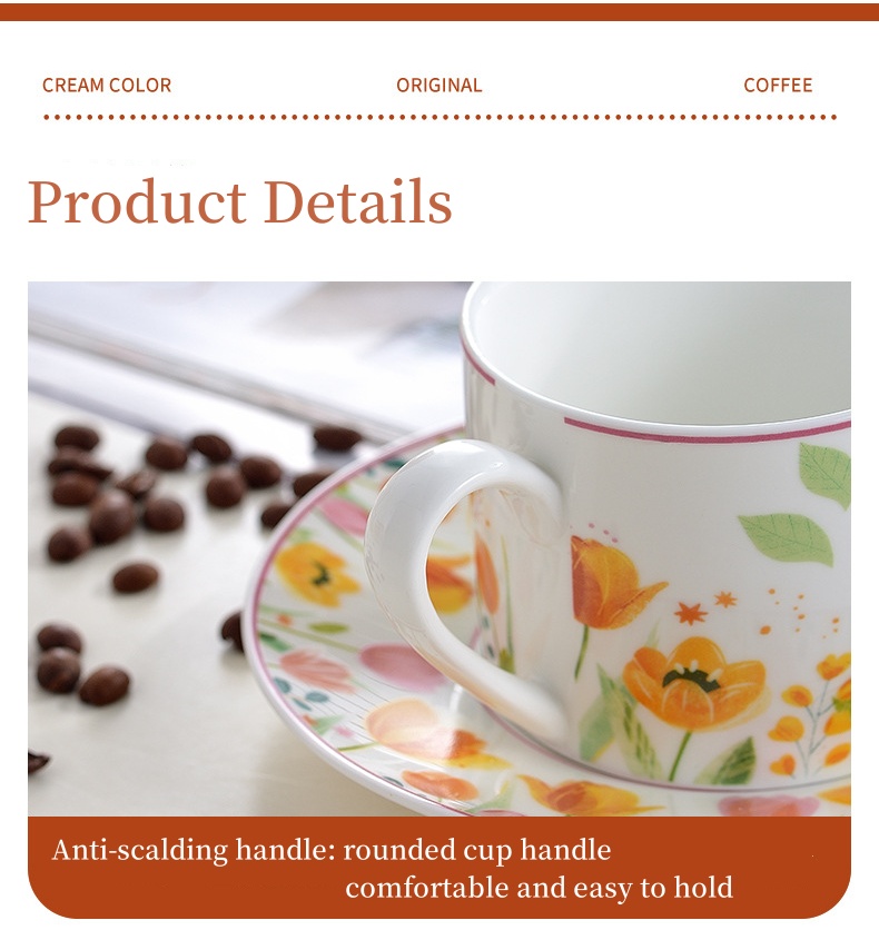 Porcelain Coffee Cup with Saucer Modern Cup Gift Set
