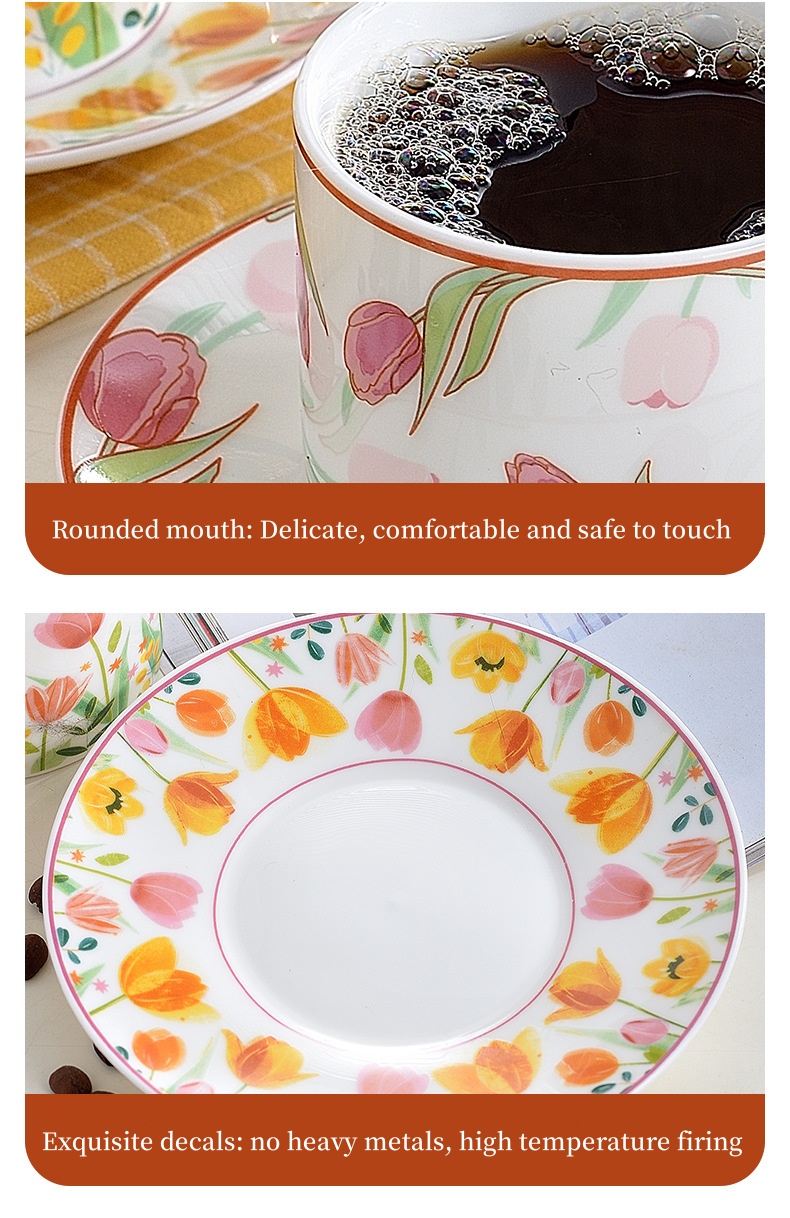 Porcelain Coffee Cup with Saucer Modern Cup Gift Set