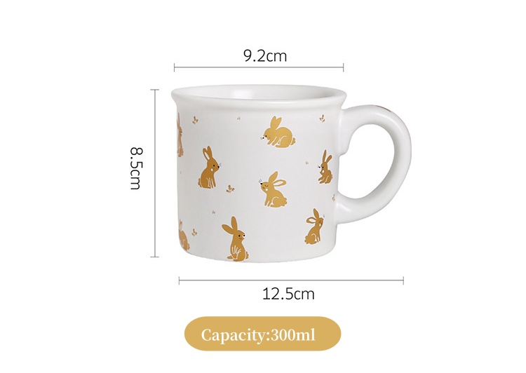 Porcelain Cartoon Mug with Large Handle