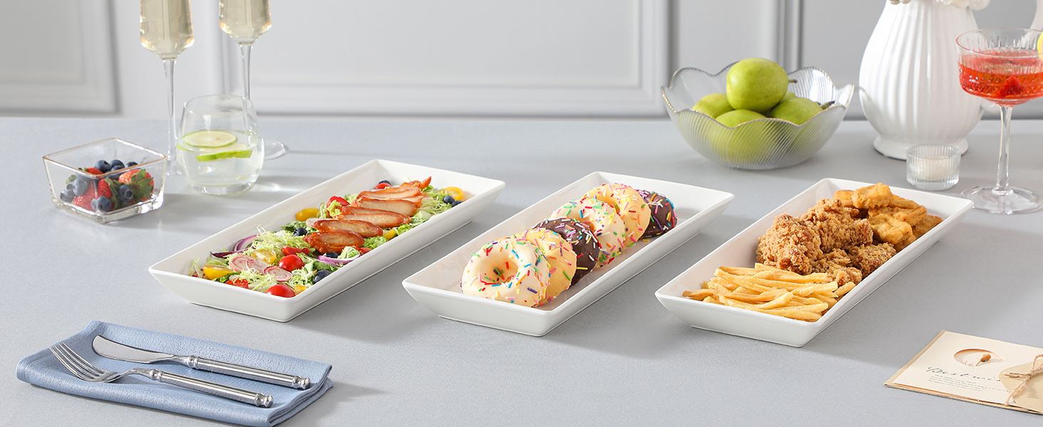 White Ceramic Serving Platters