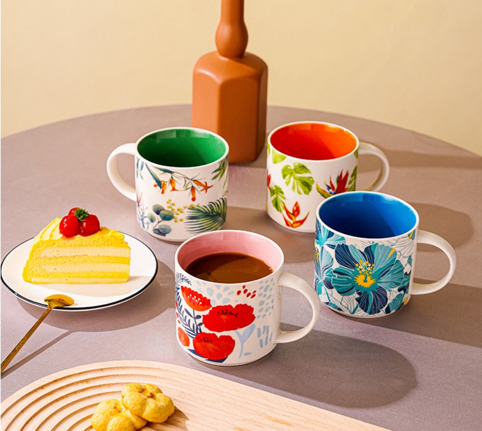 Floral ceramic colorful mug Floral ceramic colorful mug