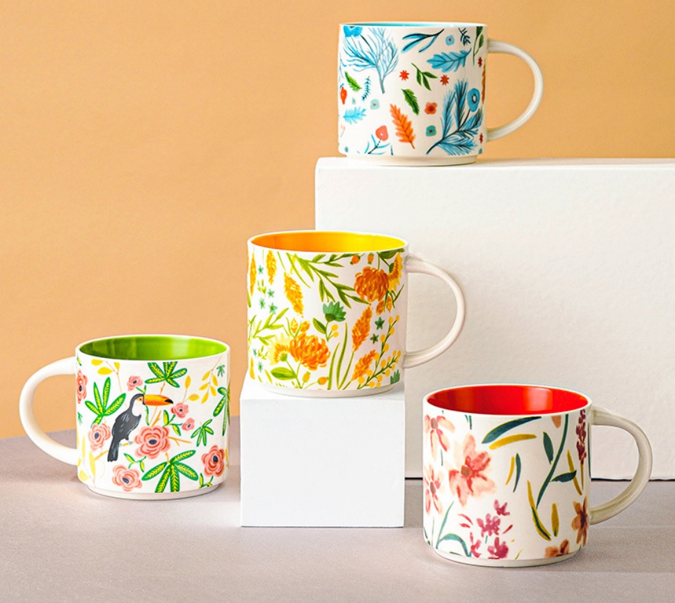 Floral ceramic colorful mug Floral ceramic colorful mug