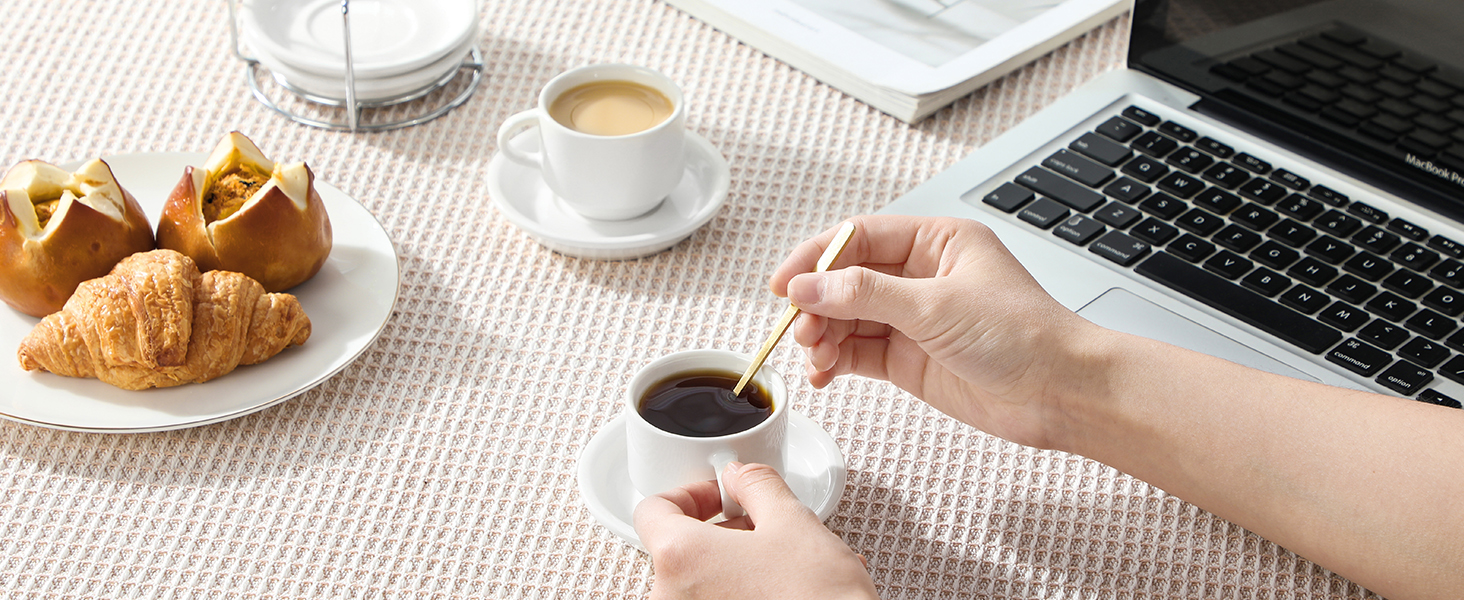 Ceramic Stackable Espresso Cups with Saucers Ceramic Stackable Espresso Cups with Saucers