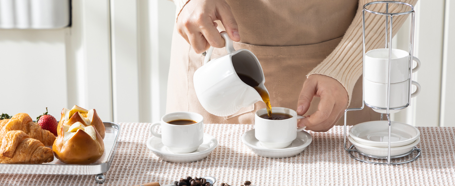 Porcelain Espresso Cups with Saucers Wholesale in China – Elegant Coffee Essentials Porcelain Espresso Cups with Saucers Wholesale in China – Elegant Coffee Essentials