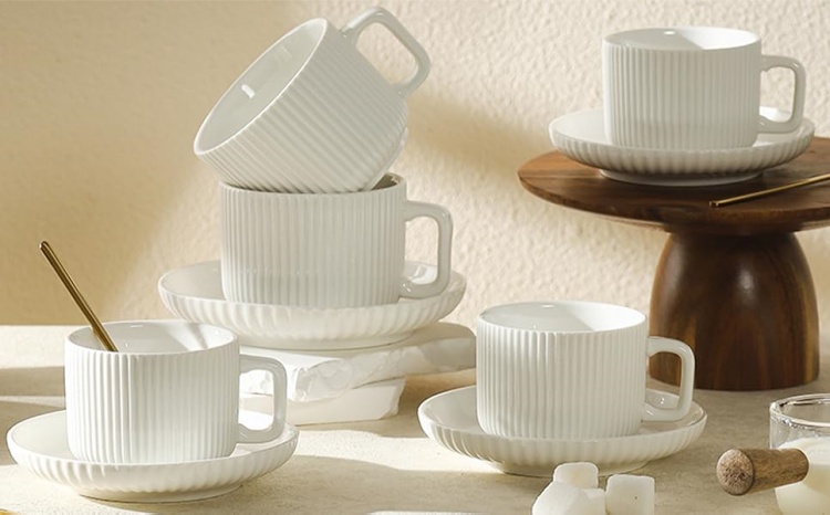 8 Ounce Cappuccino Cups with Saucers