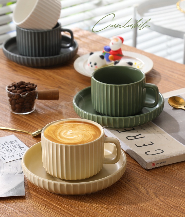 8 Ounce Cappuccino Cups with Saucers