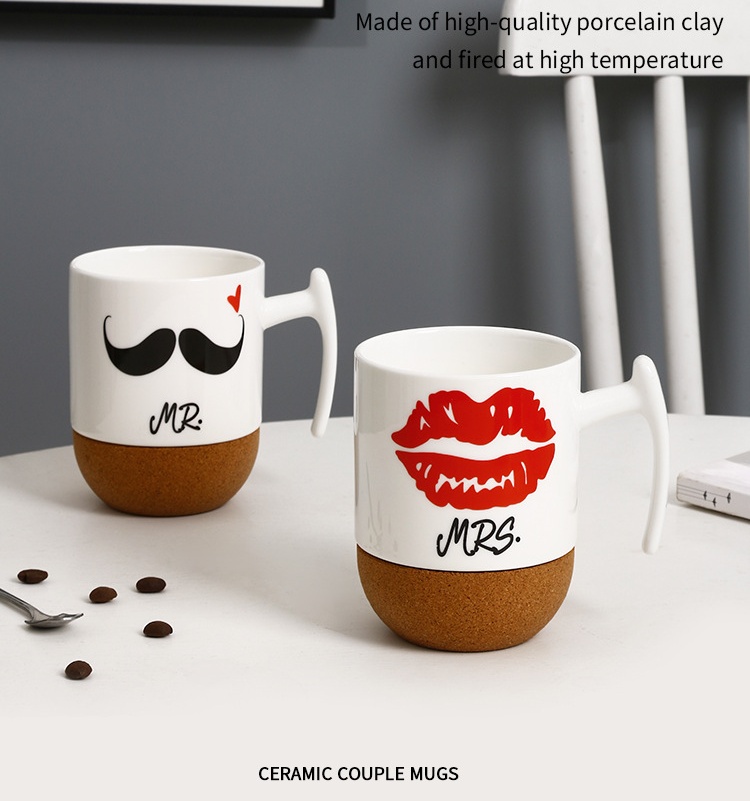 Customized ceramic couple mugs
