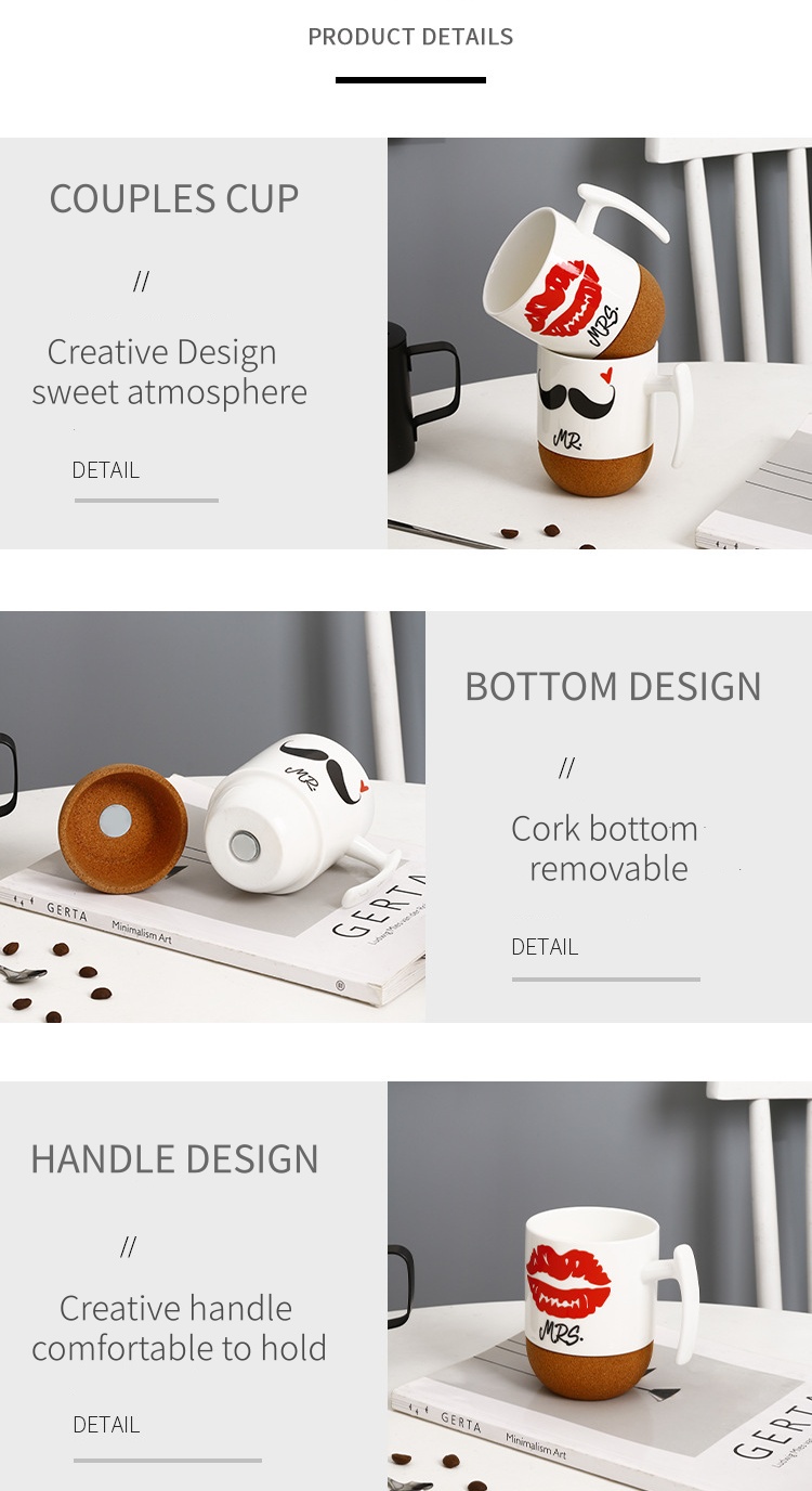 Customized ceramic couple mugs