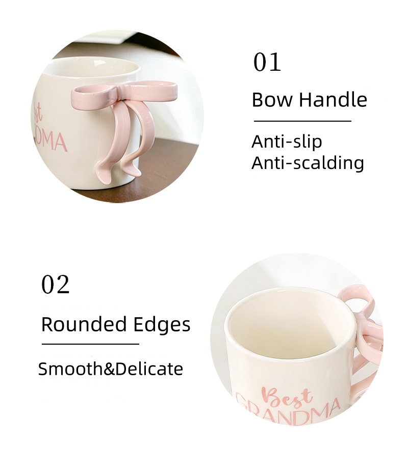 Bow Handle Ceramic Mug