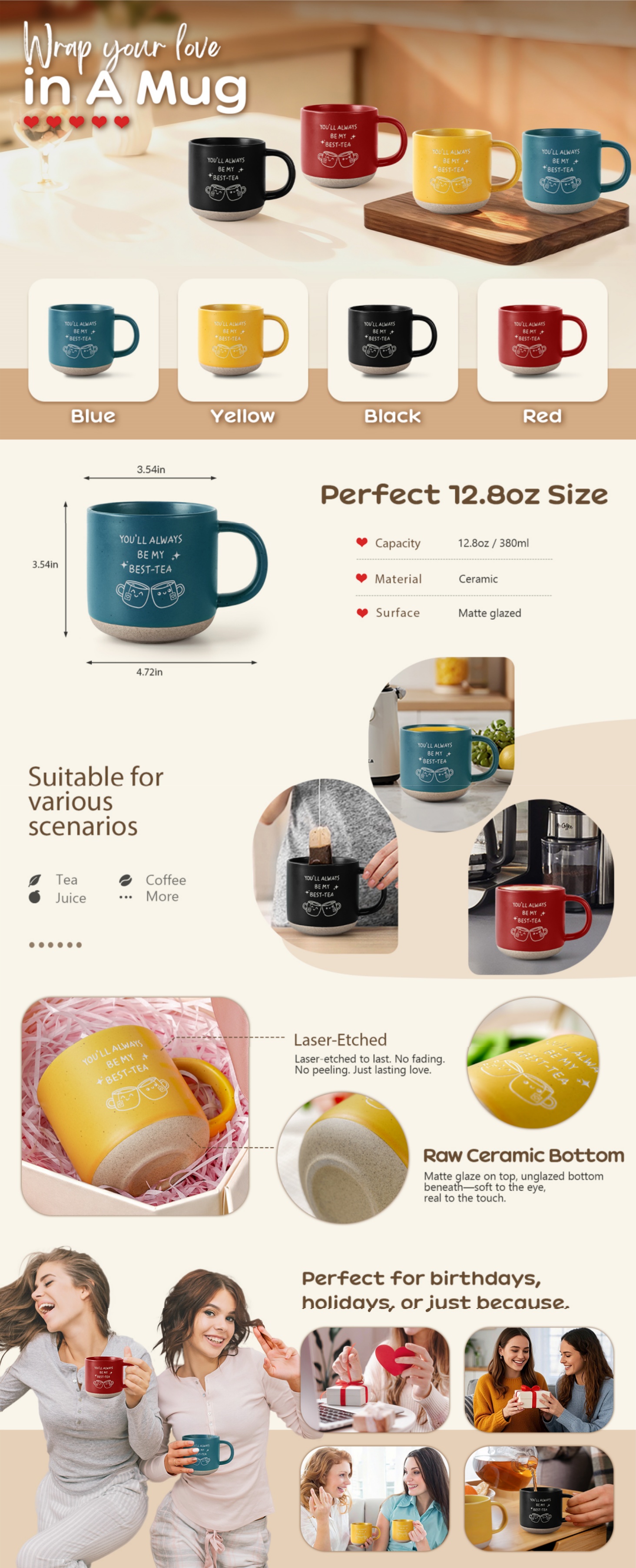 Ceramic Coffee Mug 12.8oz Ceramic Coffee Mug 12.8oz