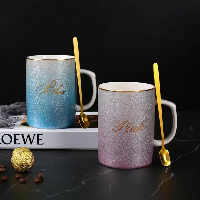 Ceramic Coffee Mug with Spoon