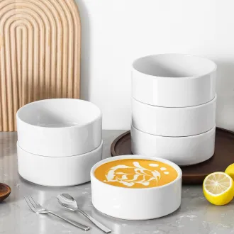 White Deep Ceramic Salad  Bowls