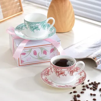 Porcelain Coffee Cup with Saucer Modern Cup Gift Set