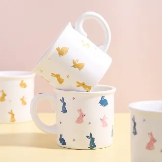 Porcelain Cartoon Mug with Large Handle