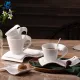Elegant White Porcelain Wave Cappuccino Cups for Stylish Cafés and Homes