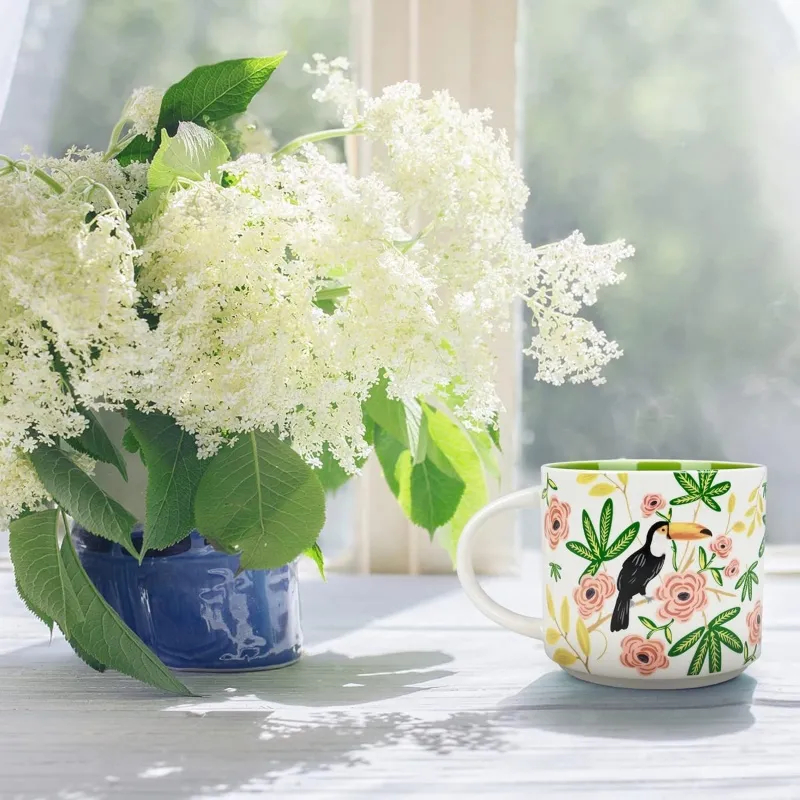 handmade floral mugs