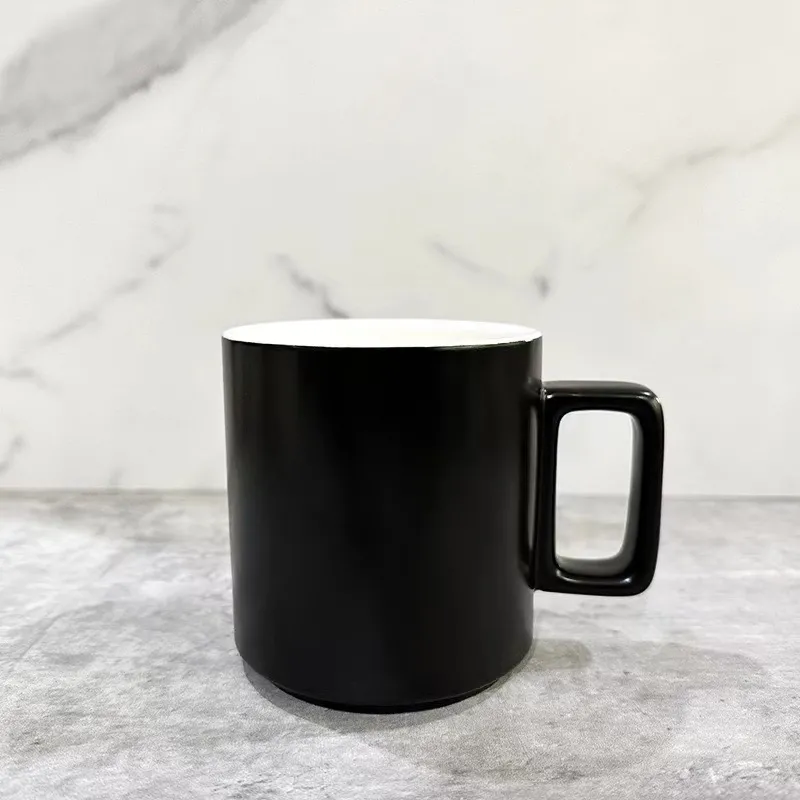 square handle ceramic mug
